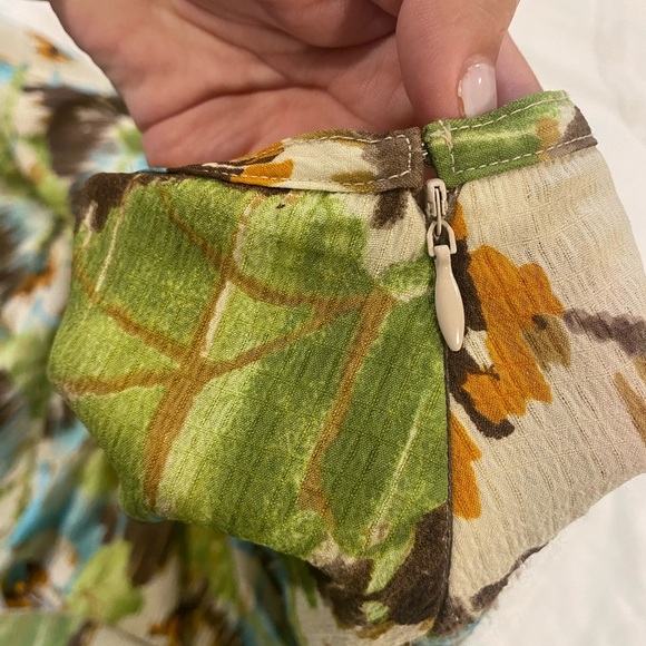 Vintage R.Q.T. Floral A-line Short MIDI Skirt Size 16 - Picture 4 of 7